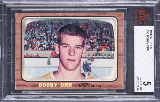 1966/67 Topps #35 Bobby Orr Rookie Card - BGS EX 5